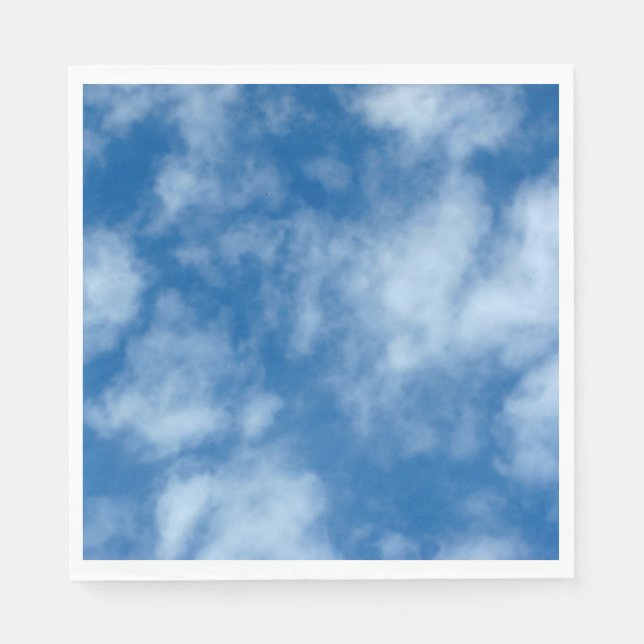 Serviette En Papier Ciel bleu avec nuages Photo (Devant)