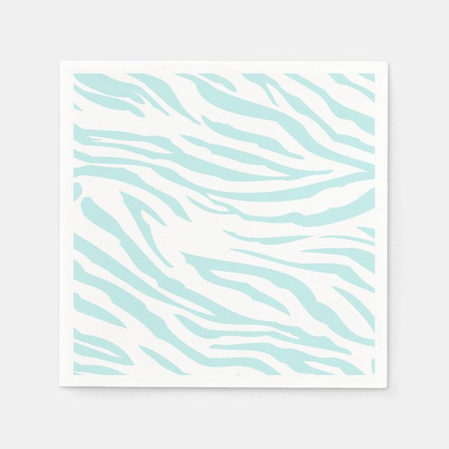Serviette En Papier Ciel bleu blanc Zèbre animal (Devant)