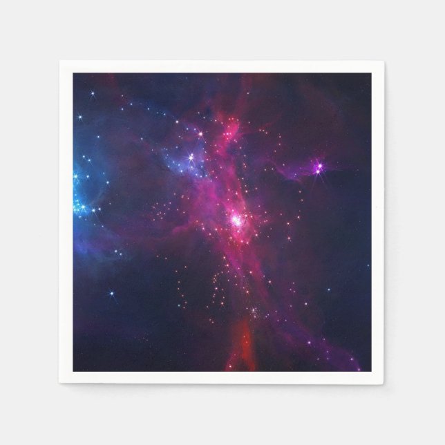 Serviette En Papier Ciel bleu violet brillant étoile (Devant)