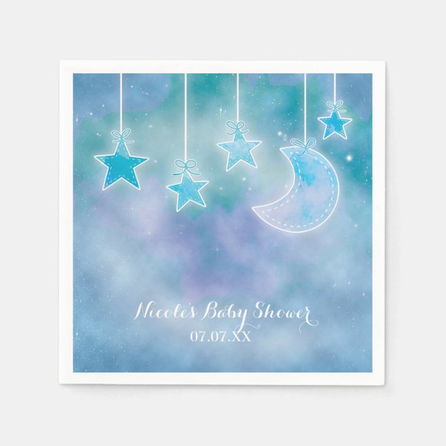 Serviette En Papier Ciel céleste Galaxie Baby shower cosmique serviett (Devant)