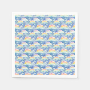 Serviette En Papier Ciel coloré Arrière - plan avec nuages, étoiles