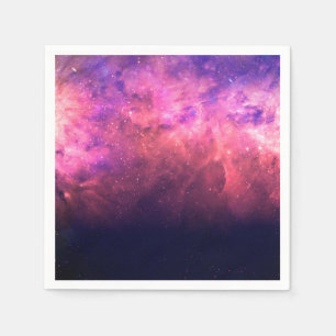 Serviette En Papier Ciel Cosmique Galaxie Étoilée Violet Rose Lueur de