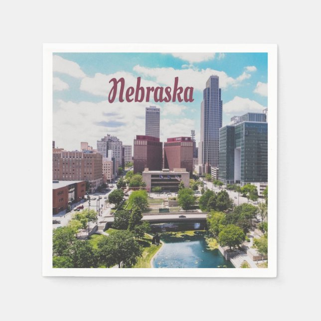Serviette En Papier Ciel de Nebraska City Omaha (Devant)