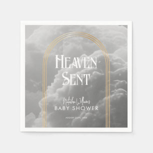 Serviette En Papier Ciel envoyé nuages Golden Neutral Baby shower