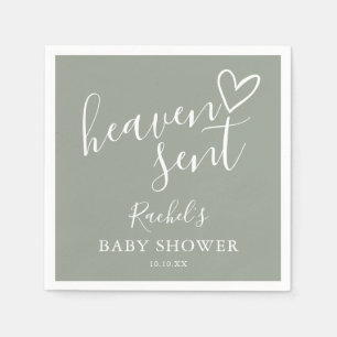 Serviette En Papier Ciel envoyé Sage Vert Genre Neutre Baby shower