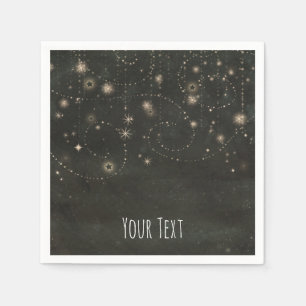 Serviette En Papier Ciel Étoilé Sombre Celeste Noir Tourbillons Tout É