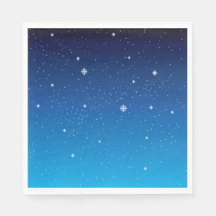 Serviette En Papier Ciel nocturne étoilé bleu profond