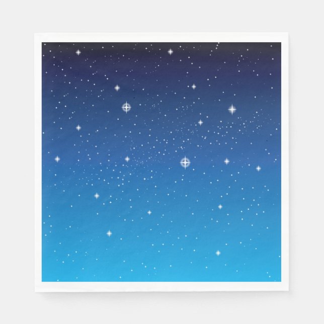 Serviette En Papier Ciel nocturne étoilé bleu profond (Devant)