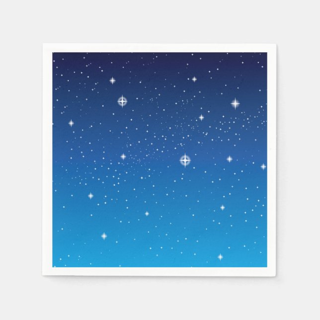 Serviette En Papier Ciel nocturne étoilé bleu profond (Devant)