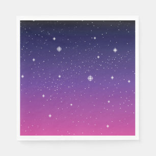 Serviette En Papier Ciel nocturne étoilé violet foncé
