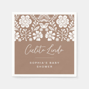 Serviette En Papier Cielito Lindo Baby shower Terracotta Invitation