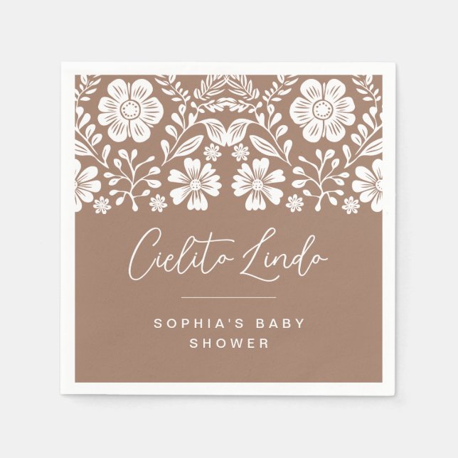 Serviette En Papier Cielito Lindo Baby shower Terracotta Invitation (Devant)