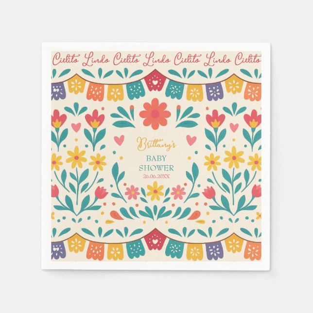 Serviette En Papier Cielito Lindo Mexican Baby Shower Fiesta (Devant)