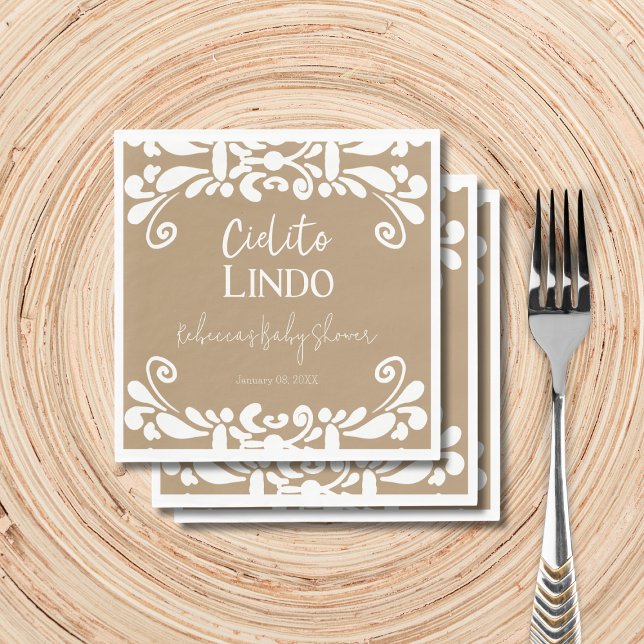 Serviette En Papier Cielito Lindo Talavera Baby shower mexicain Fiesta (Créateur téléchargé)