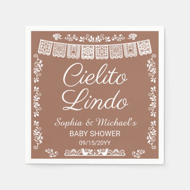Serviette En Papier Cielito Lindo terracotta Baby Shower (Devant)