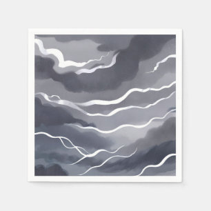 Serviette En Papier Cieux orageux Aquarelle sombre