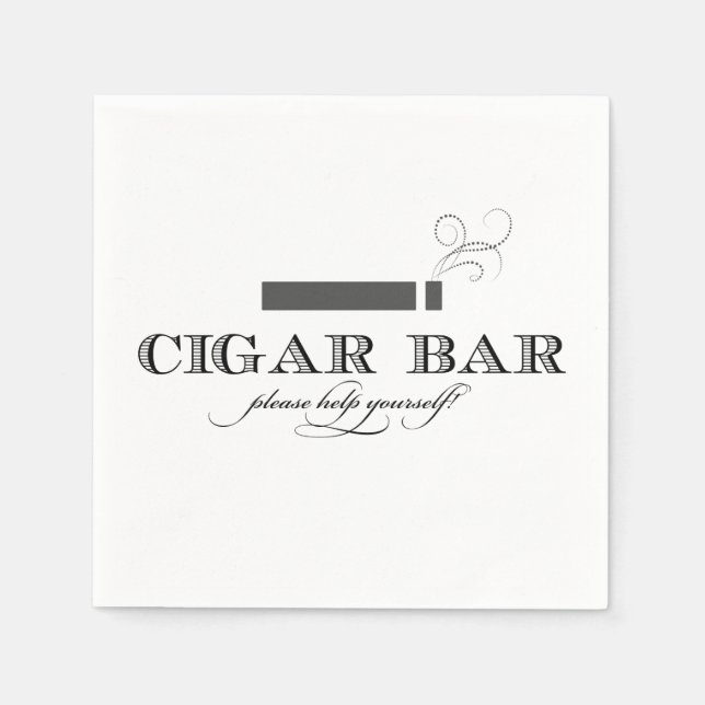 Serviette En Papier Cigar Bar Cocktail Napkins (Devant)