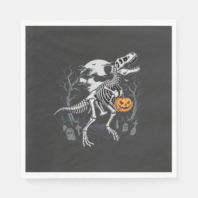 Serviette En Papier Cimetière de citrouille d'Halloween de squelette d (Devant)