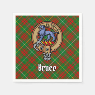 Serviette En Papier Cimier du clan Bruce sur tartan de chasse
