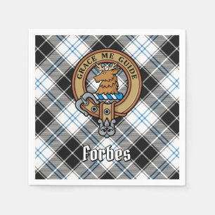 Serviette En Papier Cimier du clan Forbes sur tartan de robe