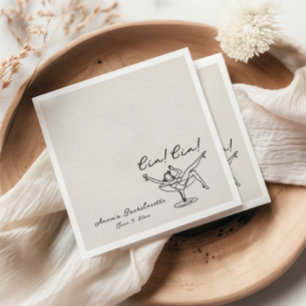 Serviette En Papier Cin Cin Bachelorette Dessinée à la Main