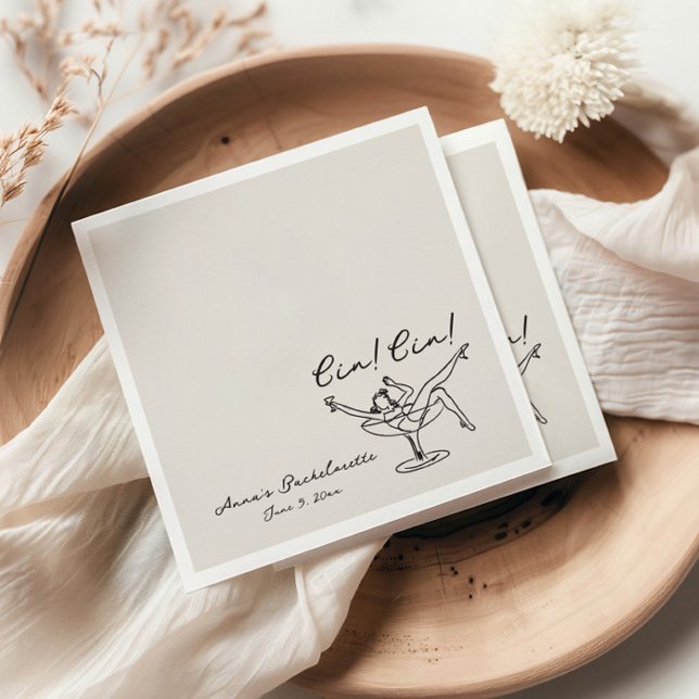 Serviette En Papier Cin Cin Bachelorette Dessinée à la Main (Créateur téléchargé)