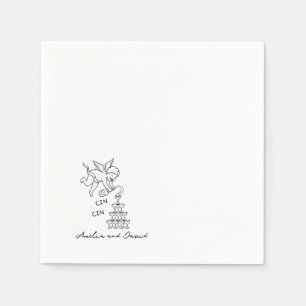 Serviette En Papier Cin Cin Cherub Cupid Personnalisé Dessiné à la Mai