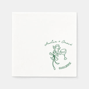 Serviette En Papier Cin Cin Cherub Cupid Personnalisé Dessiné à la Mai