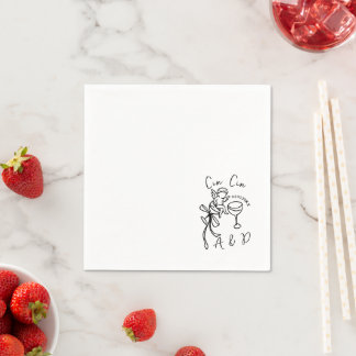Serviette En Papier Cin Cin Cherub Cupid Personnalisé Dessiné à la Mai