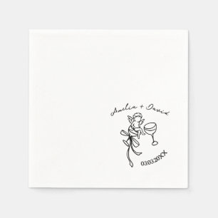 Serviette En Papier Cin Cin Cherub Cupid Personnalisé Dessiné à la Mai