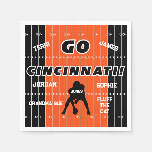 Serviette En Papier Cincinnati Football Family Paper Napkin (Devant)