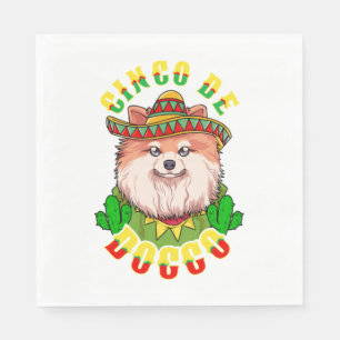 Serviette En Papier Cinco de Doggo Funny Pomeranian