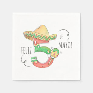 Serviette En Papier Cinco de Mayo #5 à Sombrero, Maracas