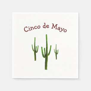 Serviette En Papier Cinco de Mayo Désert Saguaro Cactus