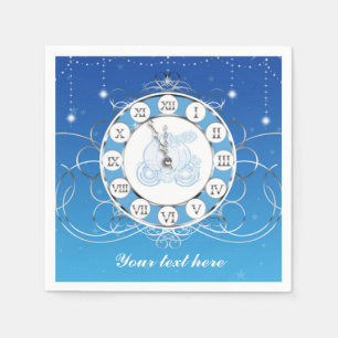 Serviette En Papier Cinderella Presque minuit Silver & Blue Party
