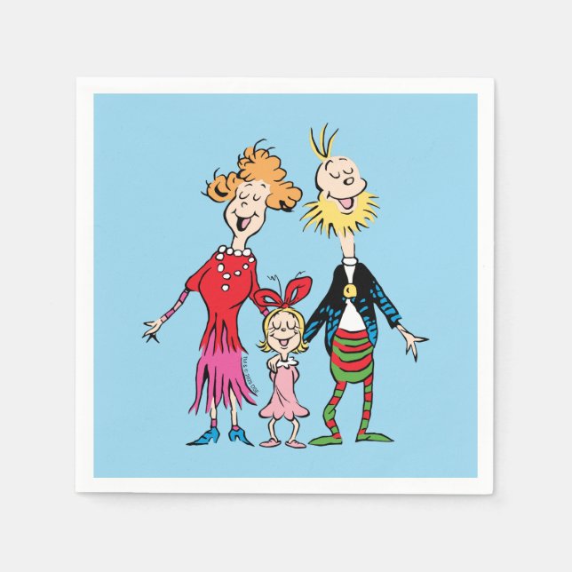 Serviette En Papier Cindy Lou Who's Family Portrait (Devant)