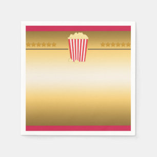 Serviette En Papier Cinéma Film Popcorn Billet Fête d'anniversaire