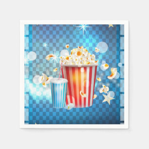 Serviette En Papier Cinéma Films Soirée Cinéma Popcorn Soda Fête