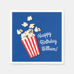 Serviette En Papier Cinéma Popcorn fête d'anniversaire