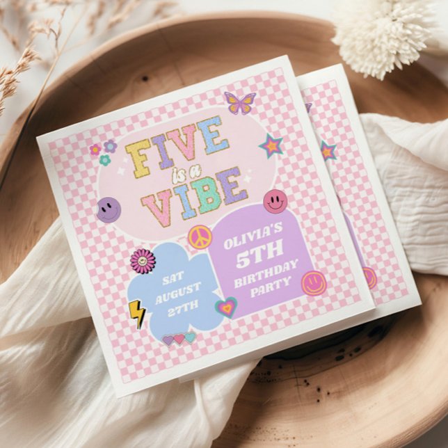 Serviette En Papier Cinq Est Une Vibes Préparatoire Patch Fête D'anniv (Créateur téléchargé)