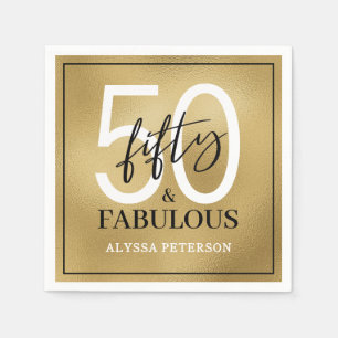 Serviette En Papier Cinquante ans et Fabuleux Texte 50e Anniversaire