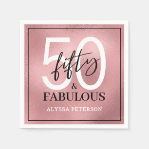Serviette En Papier Cinquante ans et Fabuleux Texte 50e Anniversaire
