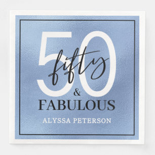 Serviette En Papier Cinquante ans et Fabuleux Texte 50e Anniversaire