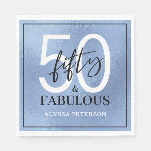 Serviette En Papier Cinquante ans et Fabuleux Texte 50e Anniversaire