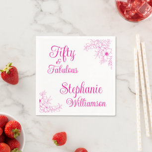 Serviette En Papier Cinquante ans et Fantastique Fête d'anniversaire m