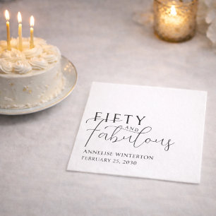 Serviette En Papier Cinquante ans et Fantastique Nom Date 50e Annivers