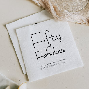 Serviette En Papier Cinquante ans et Fantastique Nom Date Fête d'anniv