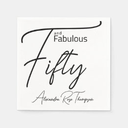 Serviette En Papier Cinquante ans et Fantastique Texte Anniversaire 50