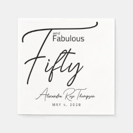 Serviette En Papier Cinquante ans et Fantastique Texte Anniversaire 50