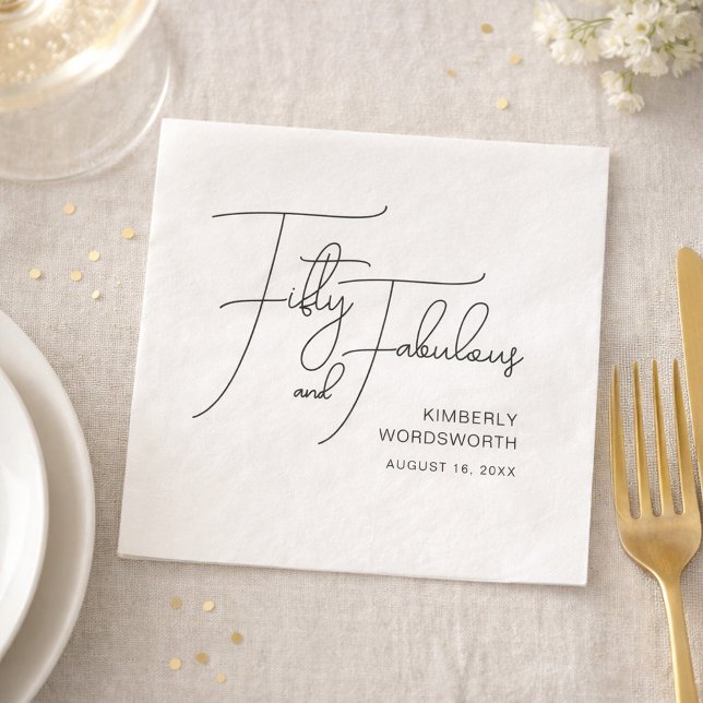 Serviette En Papier Cinquante ans et Incroyable Nom Date Fête d'annive (Créateur téléchargé)